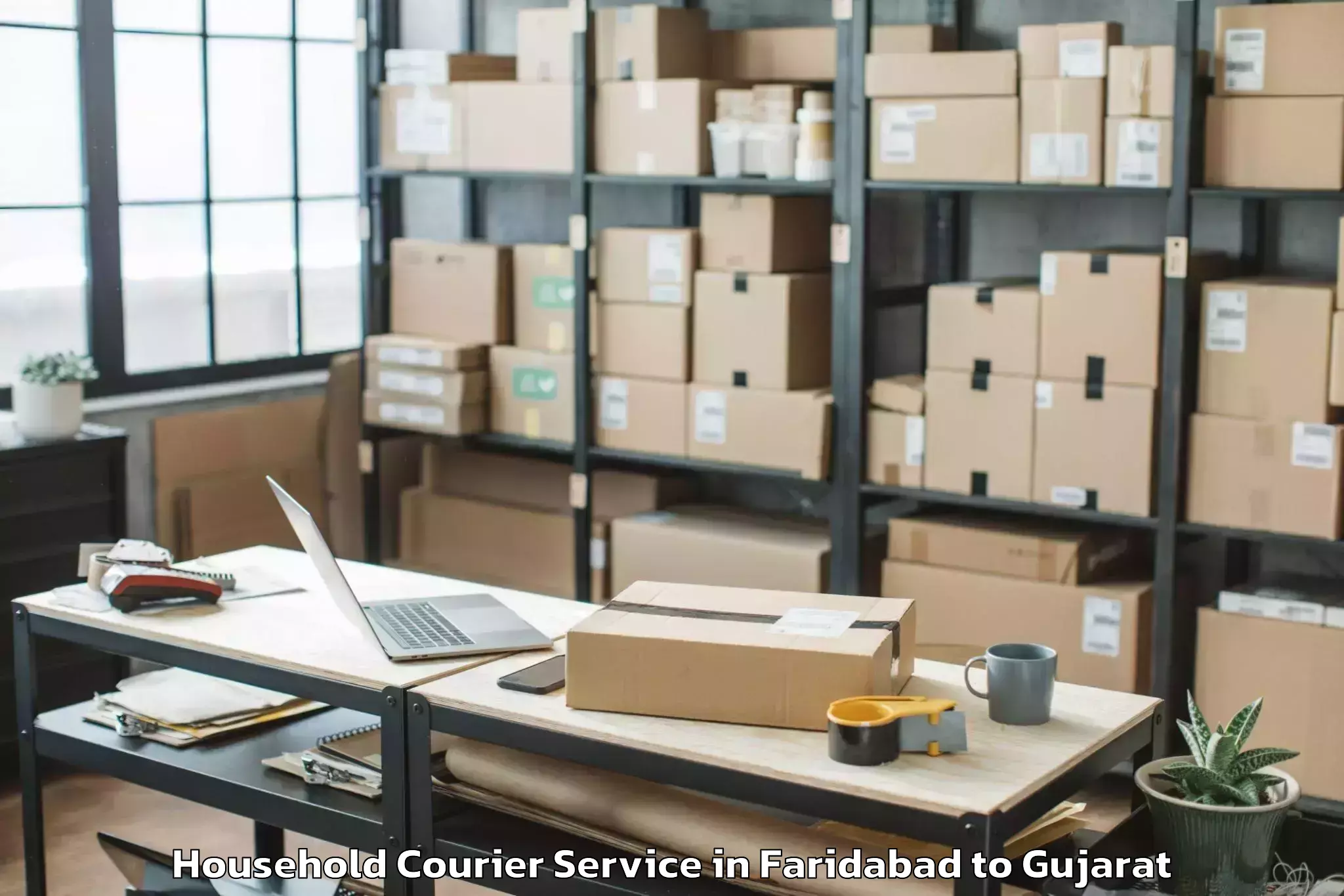 Affordable Faridabad to Jambughoda Household Courier